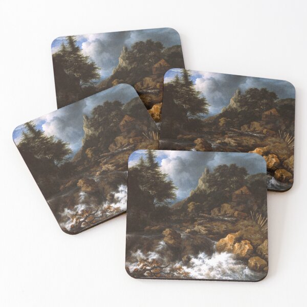 Item preview, Jacob van Ruisdael - Waterfall with a Half-Timbered House and Castle (circa 1665-1670) designed and sold by Geraldo Garcia.