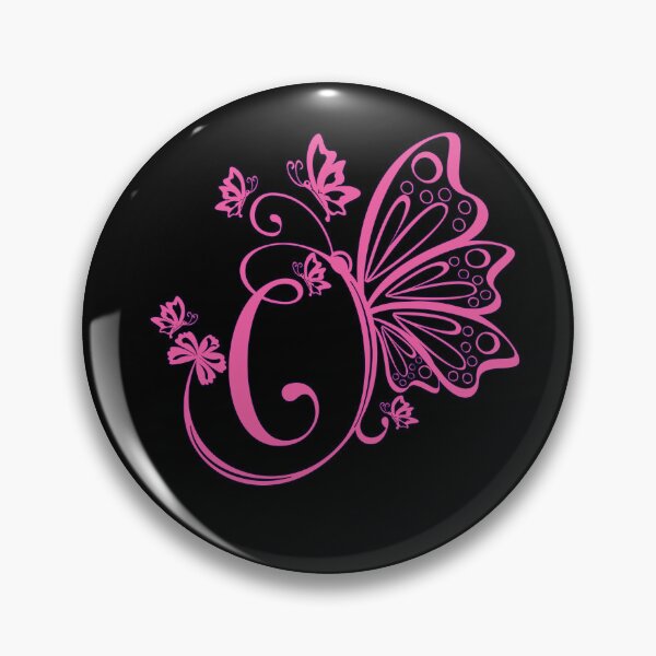 Item preview, Ornamental Letter C, Pink Butterfly Monogram, Monogram Letter Ornament designed and sold by PROMEN Creativity.