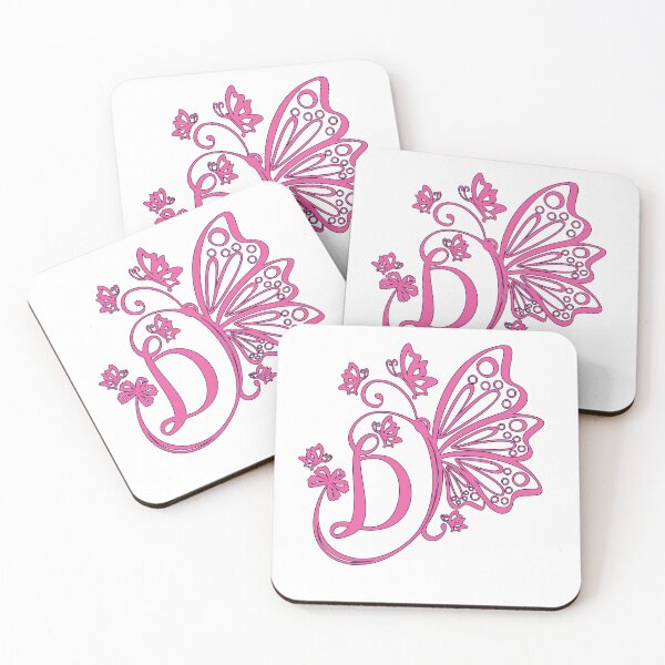Item preview, Ornamental Letter D, Pink Butterfly Monogram, Monogram Letter Ornament designed and sold by PROMEN Creativity.