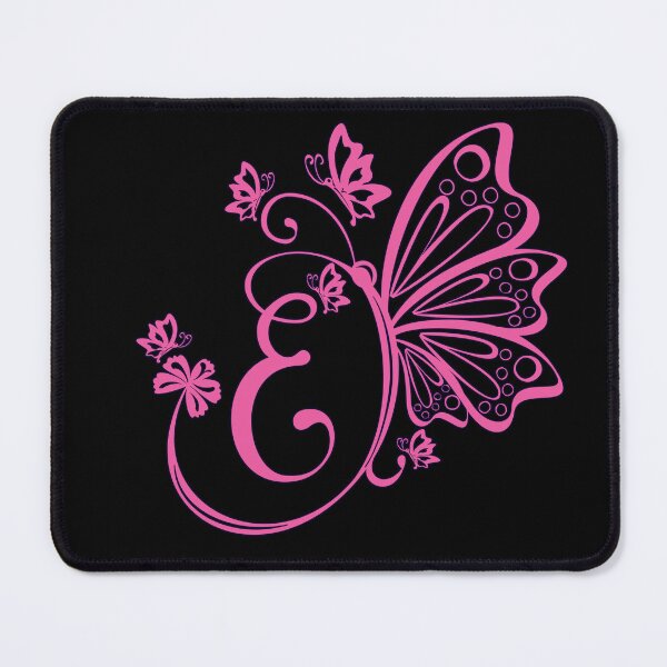 Item preview, Ornamental Letter E, Pink Butterfly Monogram, Monogram Letter Ornament designed and sold by PROMEN Creativity.