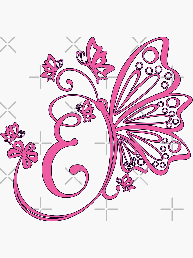 Rose Butterfly Monogram SVG
