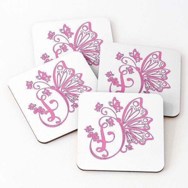 Item preview, Ornamental Letter F, Pink Butterfly Monogram, Monogram Letter Ornament designed and sold by PROMEN Creativity.