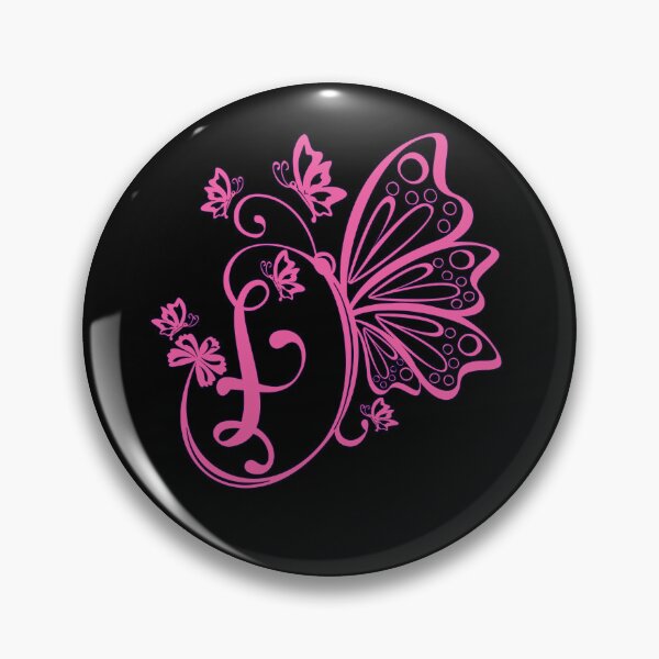 Item preview, Ornamental Letter F, Pink Butterfly Monogram, Monogram Letter Ornament designed and sold by PROMEN Creativity.
