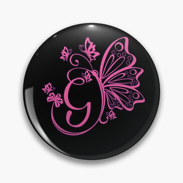 Item preview, Ornamental Letter G, Pink Butterfly Monogram, Monogram Letter Ornament designed and sold by PROMEN Creativity.