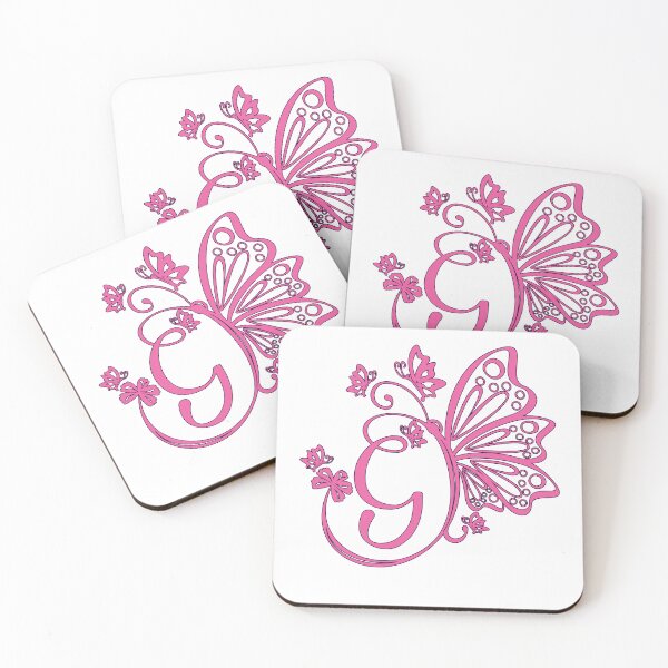 Item preview, Ornamental Letter G, Pink Butterfly Monogram, Monogram Letter Ornament designed and sold by PROMEN Creativity.