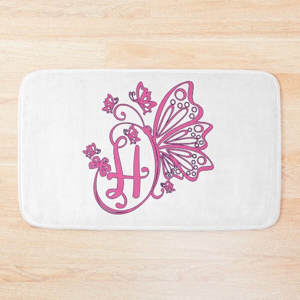 Item preview, Ornamental Letter H, Pink Butterfly Monogram, Monogram Letter Ornament designed and sold by PROMEN Creativity.