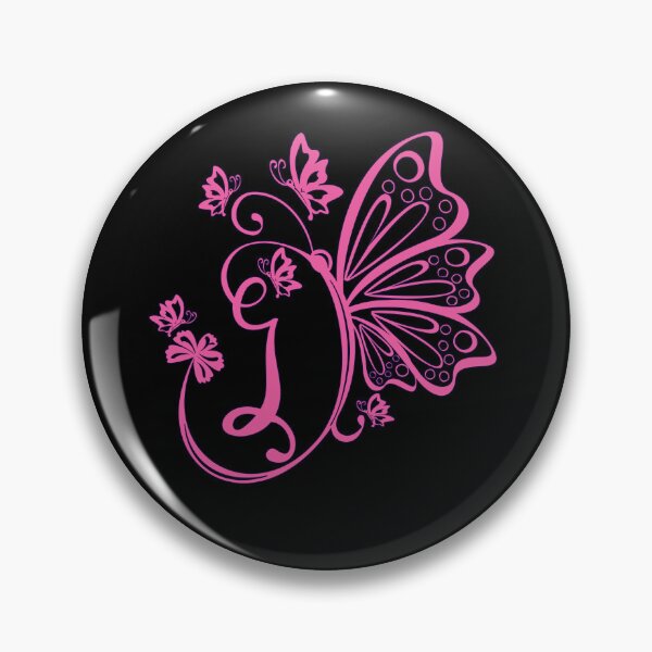 Item preview, Ornamental Letter I, Pink Butterfly Monogram, Monogram Letter Ornament designed and sold by PROMEN Creativity.