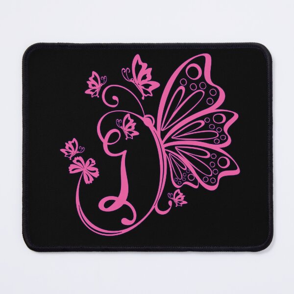 Item preview, Ornamental Letter I, Pink Butterfly Monogram, Monogram Letter Ornament designed and sold by PROMEN Creativity.