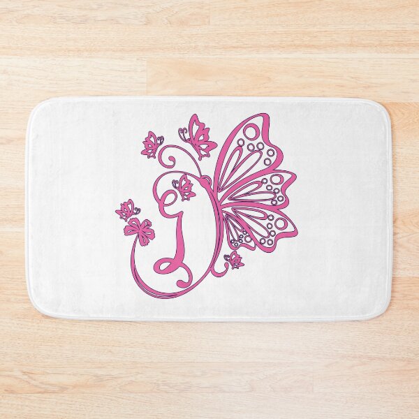 Item preview, Ornamental Letter I, Pink Butterfly Monogram, Monogram Letter Ornament designed and sold by PROMEN Creativity.