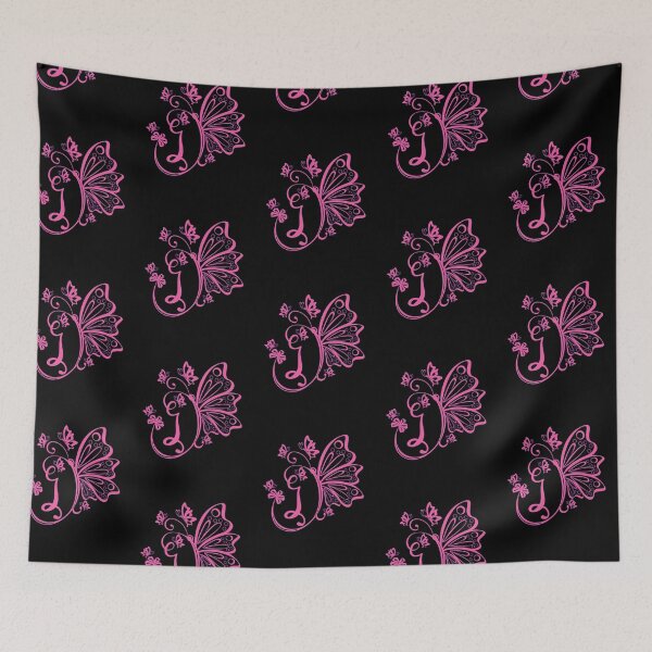 Item preview, Ornamental Letter I, Pink Butterfly Monogram, Monogram Letter Ornament designed and sold by PROMEN Creativity.