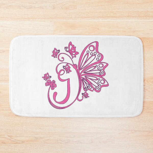 Item preview, Ornamental Letter J, Pink Butterfly Monogram, Monogram Letter Ornament designed and sold by PROMEN Creativity.