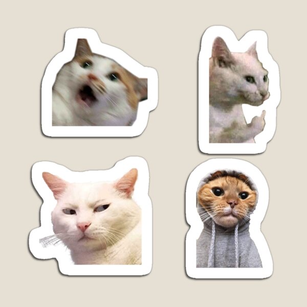 Funny Cat Stickers, Printable Funny Cat Meme Stickers Bundle