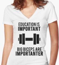 Funny Lifting Gym Women's Fitted V-Neck T-Shirt