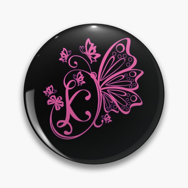 Item preview, Ornamental Letter K, Pink Butterfly Monogram, Monogram Letter Ornament designed and sold by PROMEN Creativity.
