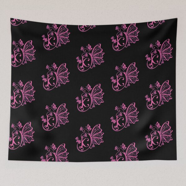 Item preview, Ornamental Letter K, Pink Butterfly Monogram, Monogram Letter Ornament designed and sold by PROMEN Creativity.