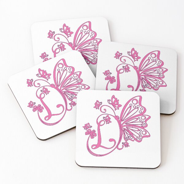 Item preview, Ornamental Letter L, Pink Butterfly Monogram, Monogram Letter Ornament designed and sold by PROMEN Creativity.