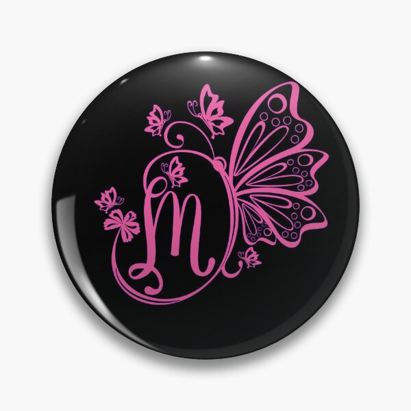 Item preview, Ornamental Letter M, Pink Butterfly Monogram, Monogram Letter Ornament designed and sold by PROMEN Creativity.
