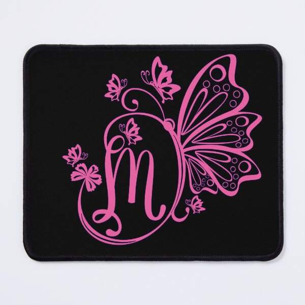 Item preview, Ornamental Letter M, Pink Butterfly Monogram, Monogram Letter Ornament designed and sold by PROMEN Creativity.