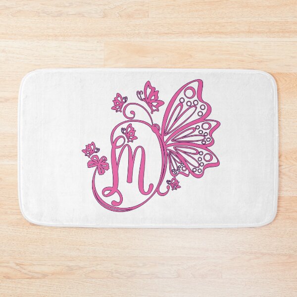 Item preview, Ornamental Letter M, Pink Butterfly Monogram, Monogram Letter Ornament designed and sold by PROMEN Creativity.