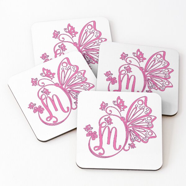 Item preview, Ornamental Letter M, Pink Butterfly Monogram, Monogram Letter Ornament designed and sold by PROMEN Creativity.