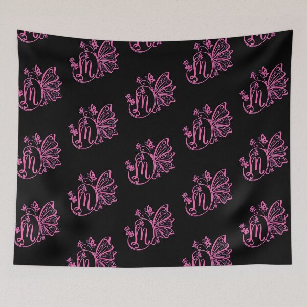 Item preview, Ornamental Letter M, Pink Butterfly Monogram, Monogram Letter Ornament designed and sold by PROMEN Creativity.