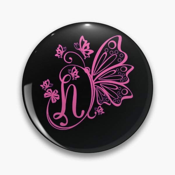 Item preview, Ornamental Letter N, Pink Butterfly Monogram, Monogram Letter Ornament designed and sold by PROMEN Creativity.
