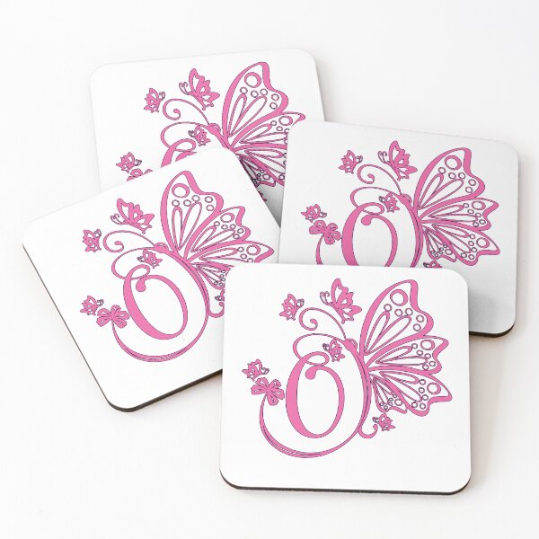 Item preview, Ornamental Letter O, Pink Butterfly Monogram, Monogram Letter Ornament designed and sold by PROMEN Creativity.