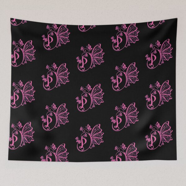 Item preview, Ornamental Letter P, Pink Butterfly Monogram, Monogram Letter Ornament designed and sold by PROMEN Creativity.