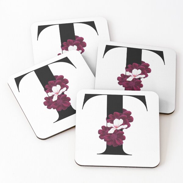 Item preview, letter T floral red designed and sold by LU NA.