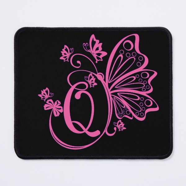 Item preview, Ornamental Letter Q, Pink Butterfly Monogram, Monogram Letter Ornament designed and sold by PROMEN Creativity.