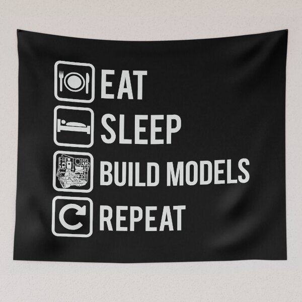 Item preview, For the modeler Eat Sleep BuildModels Repeat on Dark designed and sold by FAawRay.