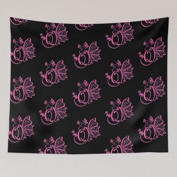 Item preview, Ornamental Letter Q, Pink Butterfly Monogram, Monogram Letter Ornament designed and sold by PROMEN Creativity.