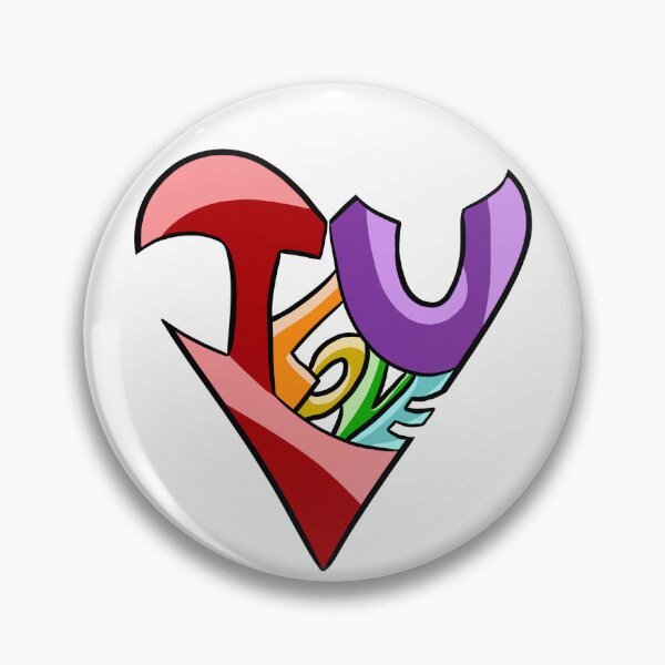 Item preview, "I Love U" Valentine's Day Pride Heart designed and sold by CJ Vanderbeek.
