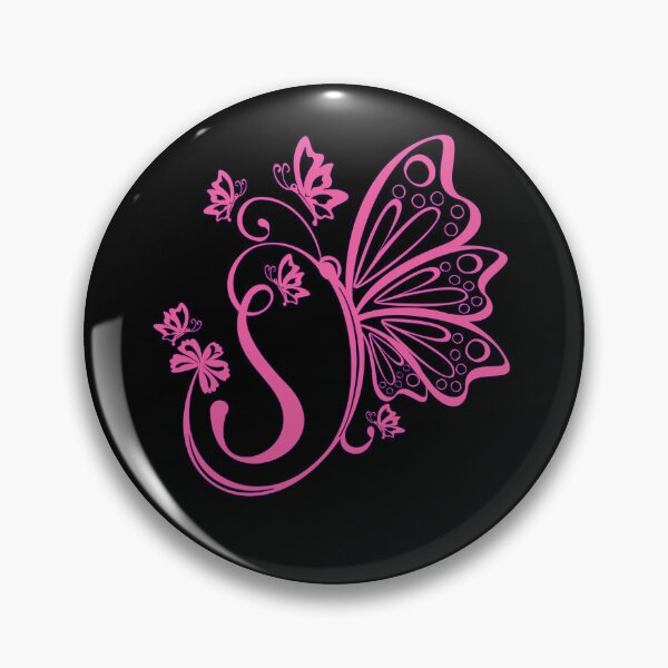 Item preview, Ornamental Letter S, Pink Butterfly Monogram, Monogram Letter Ornament designed and sold by PROMEN Creativity.