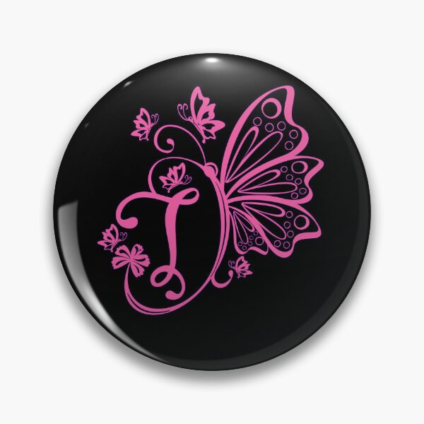 Item preview, Ornamental Letter T, Pink Butterfly Monogram, Monogram Letter Ornament designed and sold by PROMEN Creativity.
