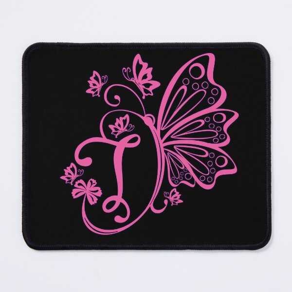 Item preview, Ornamental Letter T, Pink Butterfly Monogram, Monogram Letter Ornament designed and sold by PROMEN Creativity.