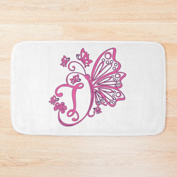 Item preview, Ornamental Letter T, Pink Butterfly Monogram, Monogram Letter Ornament designed and sold by PROMEN Creativity.