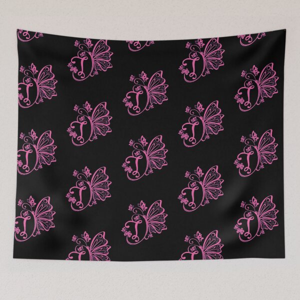 Item preview, Ornamental Letter T, Pink Butterfly Monogram, Monogram Letter Ornament designed and sold by PROMEN Creativity.
