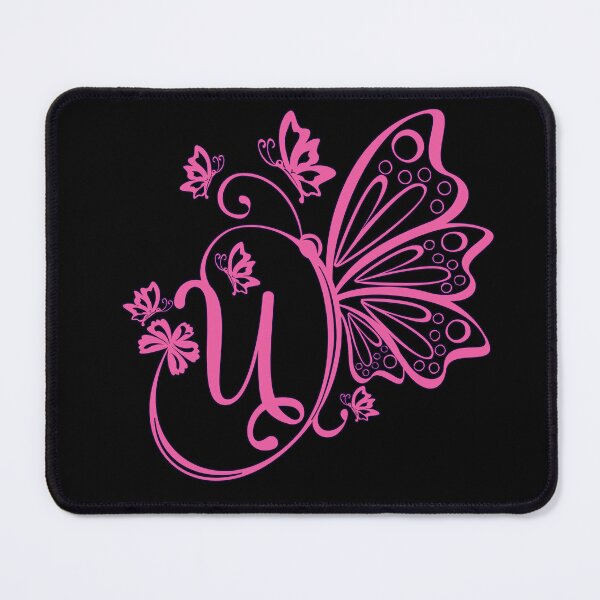 Item preview, Ornamental Letter U, Pink Butterfly Monogram, Monogram Letter Ornament designed and sold by PROMEN Creativity.