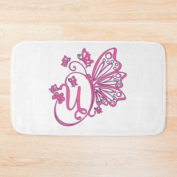 Item preview, Ornamental Letter U, Pink Butterfly Monogram, Monogram Letter Ornament designed and sold by PROMEN Creativity.