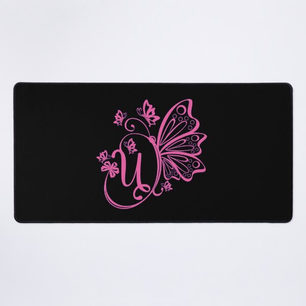 Item preview, Ornamental Letter U, Pink Butterfly Monogram, Monogram Letter Ornament designed and sold by PROMEN Creativity.