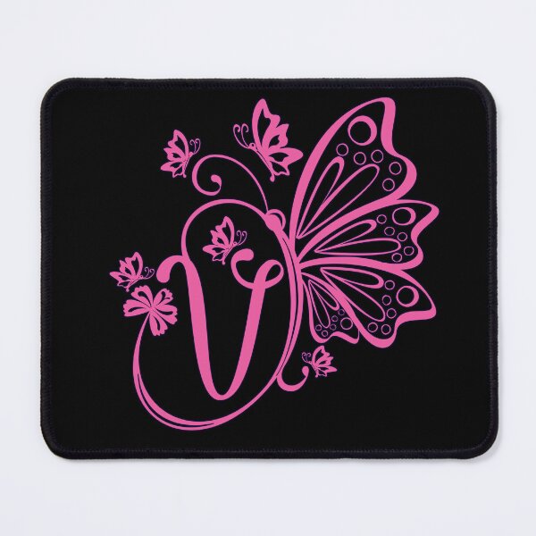 Item preview, Ornamental Letter V, Pink Butterfly Monogram, Monogram Letter Ornament designed and sold by PROMEN Creativity.
