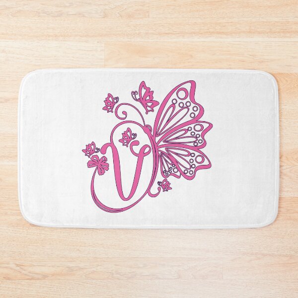 Item preview, Ornamental Letter V, Pink Butterfly Monogram, Monogram Letter Ornament designed and sold by PROMEN Creativity.