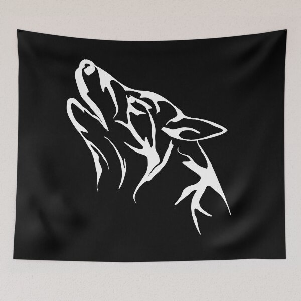 Item preview, Wolf head howling, wolf tribal, wolf pattern, wolf outlines designed and sold by Kirei-Lily.