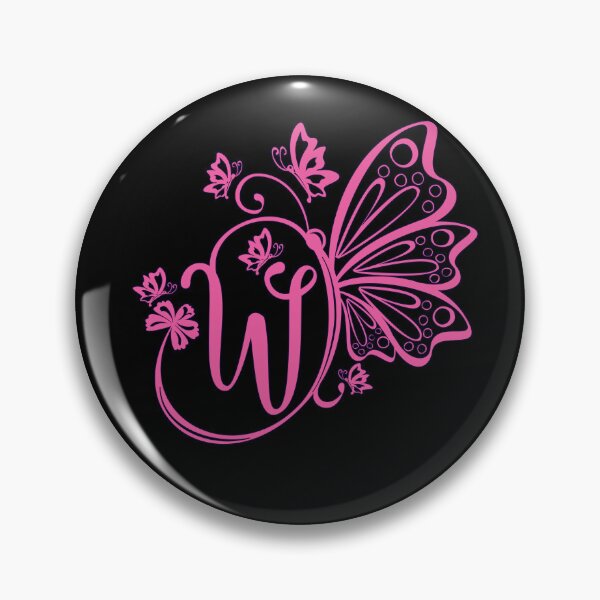 Item preview, Ornamental Letter W, Pink Butterfly Monogram, Monogram Letter Ornament designed and sold by PROMEN Creativity.