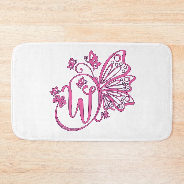 Item preview, Ornamental Letter W, Pink Butterfly Monogram, Monogram Letter Ornament designed and sold by PROMEN Creativity.