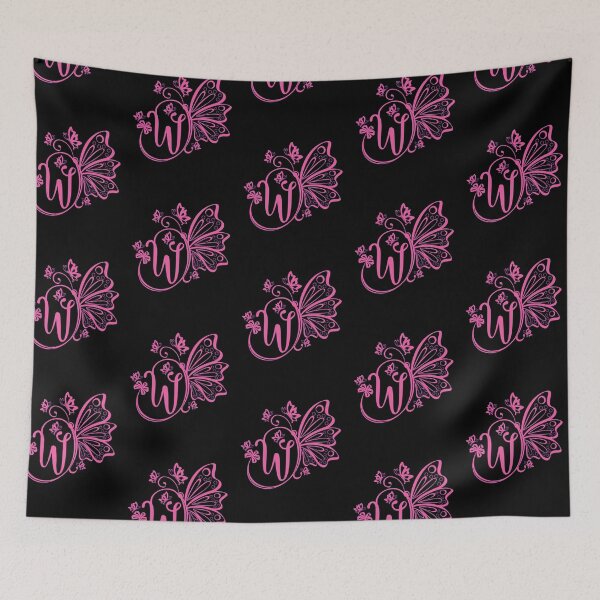 Item preview, Ornamental Letter W, Pink Butterfly Monogram, Monogram Letter Ornament designed and sold by PROMEN Creativity.