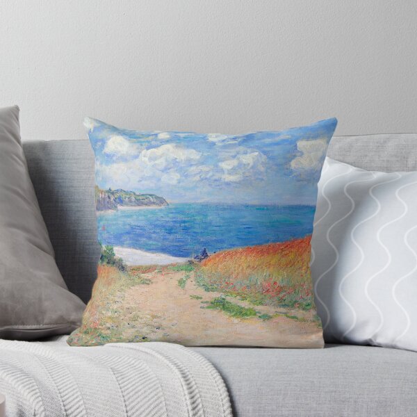 Path in the Wheat Fields at Pourville - Claude Monet (1882) Throw Pillow