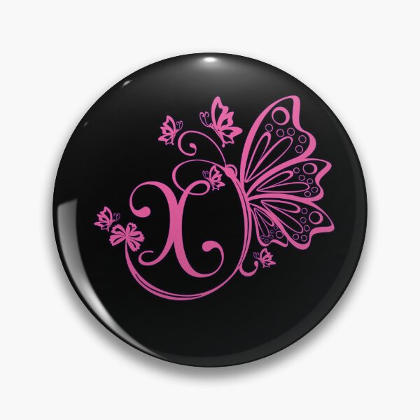 Item preview, Ornamental Letter X, Pink Butterfly Monogram, Monogram Letter Ornament designed and sold by PROMEN Creativity.