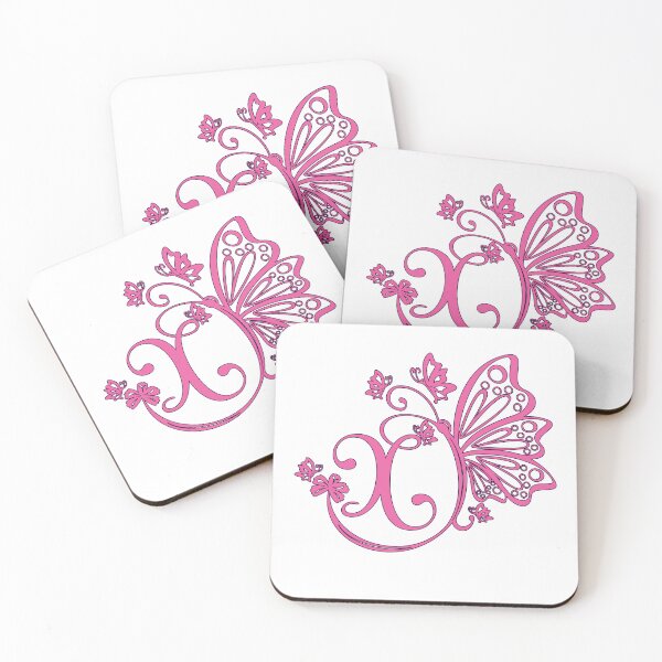 Item preview, Ornamental Letter X, Pink Butterfly Monogram, Monogram Letter Ornament designed and sold by PROMEN Creativity.